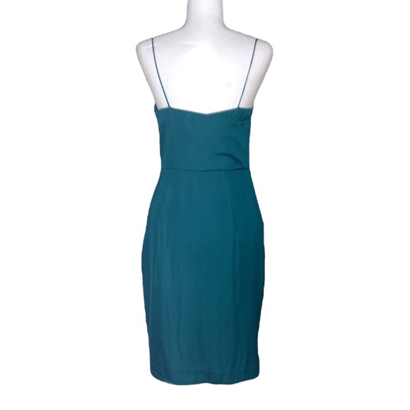 NWT Banana Republic Emerald Green Draped Front Slip Mini Dress - 4 - Picture 7 of 14